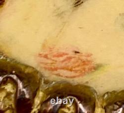 ANTIQUE FRENCH PORCELAIN PAINTING BRONZE ORMULU LIDDED JEWELRY BOX, SIGNED c1880