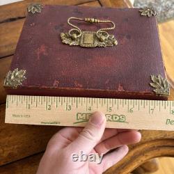 Antique 1820s English Luxury Regency Distressed sewing Box Red Scarce As Is