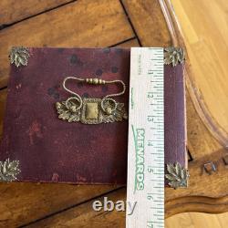 Antique 1820s English Luxury Regency Distressed sewing Box Red Scarce As Is