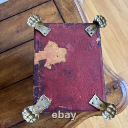 Antique 1820s English Luxury Regency Distressed sewing Box Red Scarce As Is