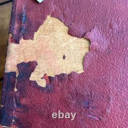 Antique 1820s English Luxury Regency Distressed sewing Box Red Scarce As Is