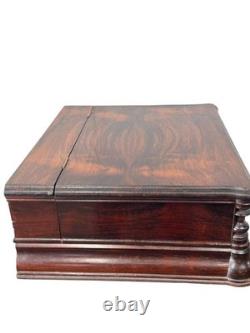 Antique 1863 Rosewood Victorian Presentation box Rocco revival document chest