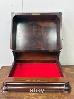 Antique 1863 Rosewood Victorian Presentation box Rocco revival document chest