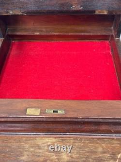 Antique 1863 Rosewood Victorian Presentation box Rocco revival document chest