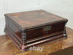 Antique 1863 Rosewood Victorian Presentation box Rocco revival document chest