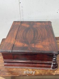 Antique 1863 Rosewood Victorian Presentation box Rocco revival document chest