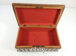Antique 1880-1920 Sorrento Olive Wood Secret Jewelry Box, RARE