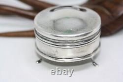 Antique 1912 Edwardian 925 Sterling Silver 2 Vintage Ring Box Birmingham 3 Legs