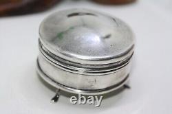 Antique 1912 Edwardian 925 Sterling Silver 2 Vintage Ring Box Birmingham 3 Legs