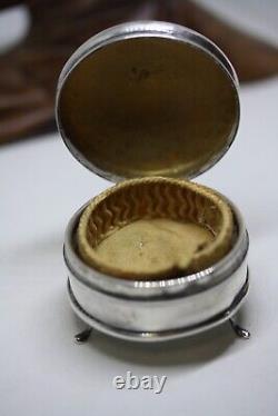 Antique 1912 Edwardian 925 Sterling Silver 2 Vintage Ring Box Birmingham 3 Legs