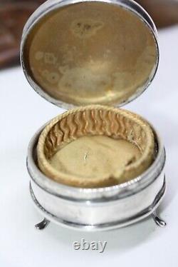 Antique 1912 Edwardian 925 Sterling Silver 2 Vintage Ring Box Birmingham 3 Legs