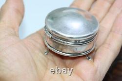 Antique 1912 Edwardian 925 Sterling Silver 2 Vintage Ring Box Birmingham 3 Legs