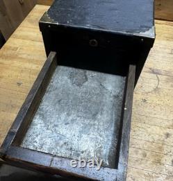 Antique 5 Drawer Machinist Tool Box Wood Vintage Medical Dental Chest