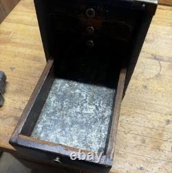 Antique 5 Drawer Machinist Tool Box Wood Vintage Medical Dental Chest