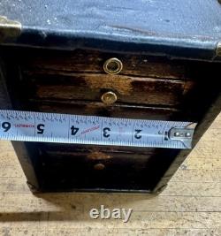 Antique 5 Drawer Machinist Tool Box Wood Vintage Medical Dental Chest