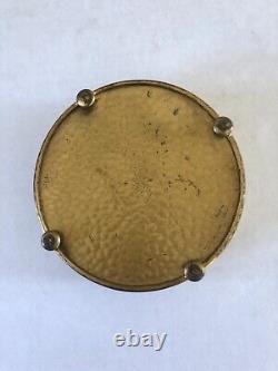 Antique Apollo Jeweled Trinket Box Lace Insert Gold Ornate vtg 1920s jewelry box