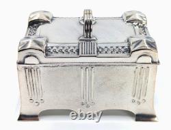 Antique Art Nouveau SZANDRIK Austria-Hungarian Silverplated Lidded Box, ca. 1905