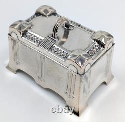 Antique Art Nouveau SZANDRIK Austria-Hungarian Silverplated Lidded Box, ca. 1905