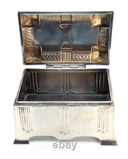 Antique Art Nouveau SZANDRIK Austria-Hungarian Silverplated Lidded Box, ca. 1905