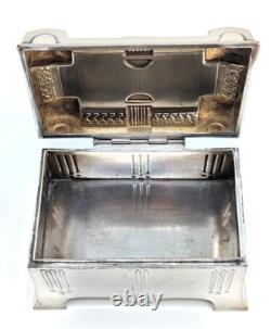 Antique Art Nouveau SZANDRIK Austria-Hungarian Silverplated Lidded Box, ca. 1905