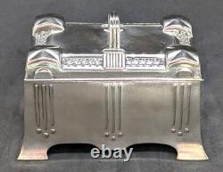 Antique Art Nouveau SZANDRIK Austria-Hungarian Silverplated Lidded Box, ca. 1905