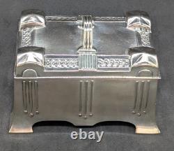 Antique Art Nouveau SZANDRIK Austria-Hungarian Silverplated Lidded Box, ca. 1905