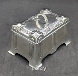 Antique Art Nouveau SZANDRIK Austria-Hungarian Silverplated Lidded Box, ca. 1905