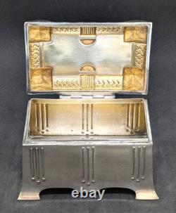 Antique Art Nouveau SZANDRIK Austria-Hungarian Silverplated Lidded Box, ca. 1905
