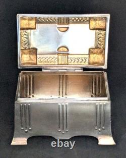 Antique Art Nouveau SZANDRIK Austria-Hungarian Silverplated Lidded Box, ca. 1905