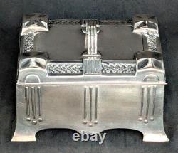 Antique Art Nouveau SZANDRIK Austria-Hungarian Silverplated Lidded Box, ca. 1905