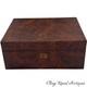 Antique Burl Walnut Victorian Sewing Box Compartments Mirror Document