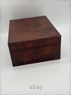 Antique Burl Walnut Victorian Sewing Box Compartments Mirror Document