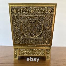 Antique C1900 Austrian/German Ormolu Jewelry Casket Trinket Box Working Lock/Key
