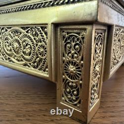 Antique C1900 Austrian/German Ormolu Jewelry Casket Trinket Box Working Lock/Key