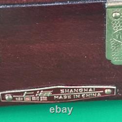 Antique Chinese Handcrafted Rosewood Inlaid Jade Jewelry Box Chest W Lock & Key