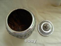 Antique Coconut Covered Box With Solid Silver Mount, XIX Century
