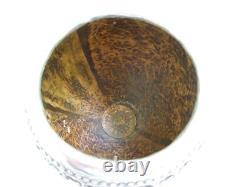 Antique Coconut Covered Box With Solid Silver Mount, XIX Century