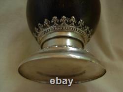 Antique Coconut Covered Box With Solid Silver Mount, XIX Century