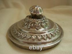 Antique Coconut Covered Box With Solid Silver Mount, XIX Century