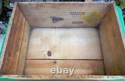 Antique Diamond Birds Eye Matches Wood Crate Shipping Box