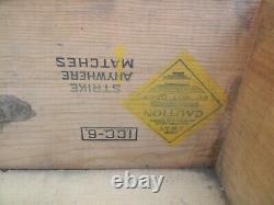 Antique Diamond Birds Eye Matches Wood Crate Shipping Box