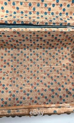 Antique Dome Top Leather Hide Studded Document Box 19th C. American Primitive