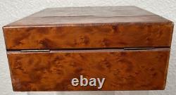 Antique English Georgian Burl Amboyna Wood Dresser Box Jewelry Case 19th century