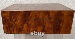 Antique English Georgian Burl Amboyna Wood Dresser Box Jewelry Case 19th century
