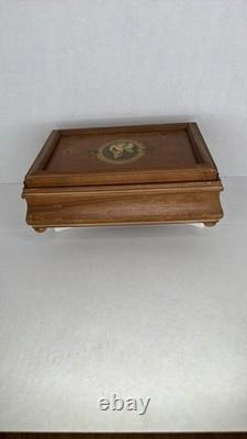 Antique English Victorian Hand Painted Wooden Jewelry Vanity Box
