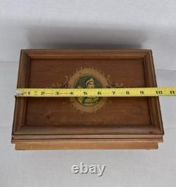Antique English Victorian Hand Painted Wooden Jewelry Vanity Box
