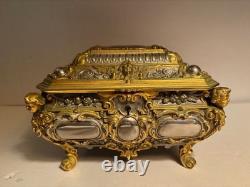 Antique Erhard & Sohne German Metal Gift Casket Jewelry Box