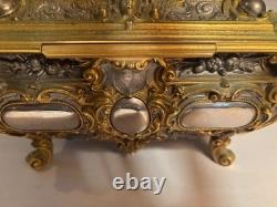 Antique Erhard & Sohne German Metal Gift Casket Jewelry Box