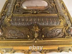 Antique Erhard & Sohne German Metal Gift Casket Jewelry Box