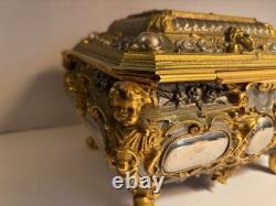 Antique Erhard & Sohne German Metal Gift Casket Jewelry Box